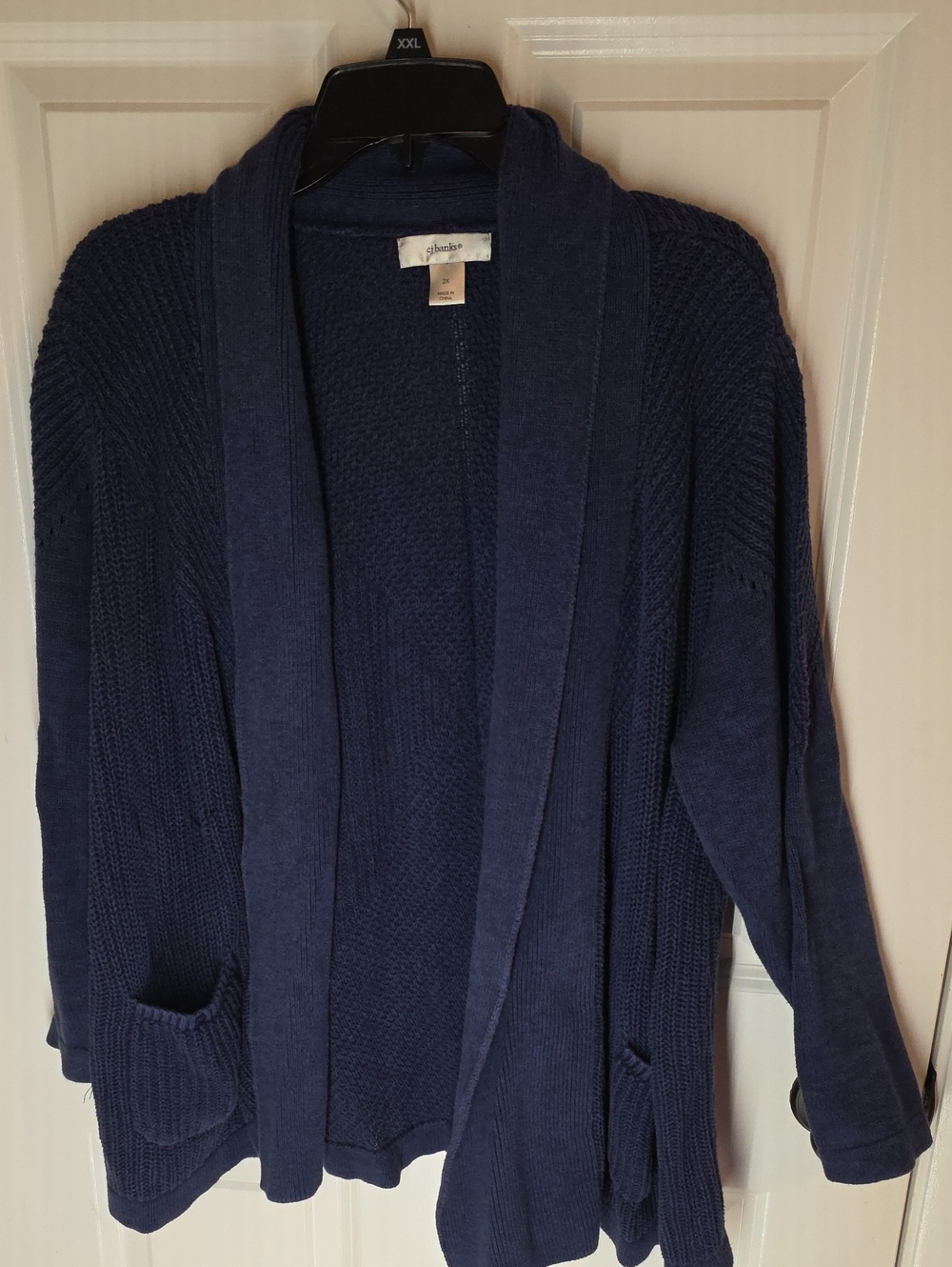 Splendid Cj BANKS Navy Open-Front Shawl Cardigan
